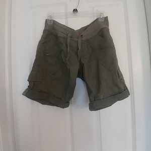 Green cargo shorts
